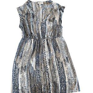 Liz Lange Maternity Dress Blue Gray Sleeveless Snakeprint Size Small